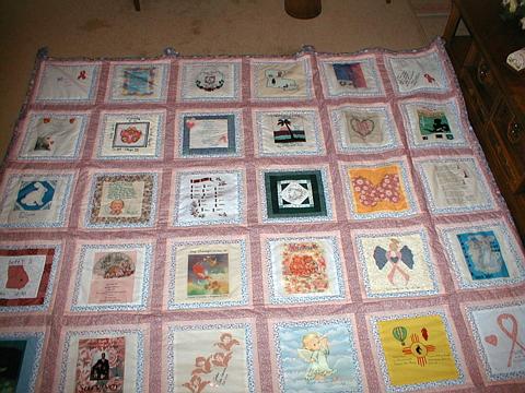 Breast Cancer Quilt created by the original members of this Breast Cancer Survivor support group on the internet